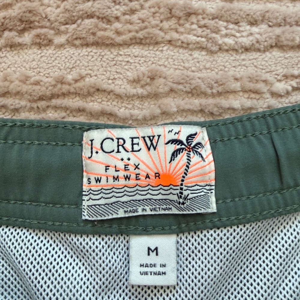 Set of Two J. Crew Olive Green & Navy / White Swim Shorts Size Medium - Picture 2 of 11
